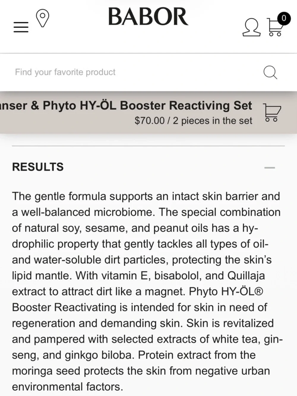 BABOR HY-ÖL Phytoactive Cleansing Oil
